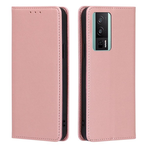 Telefondeksel til Xiaomi Poco F5 Pro 5G/Redmi K60 Pro 5G/K60 5G,Calf Wallet Stand Telefondeksel Pink gold Style E Xiaomi Redmi K60 Pro 5