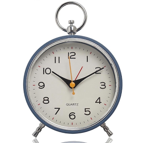 Analog Väckarklocka för Sovrum Ljudlös med Nattlampa Snooze 4.3' Rund Retro-Väckarklocka blue