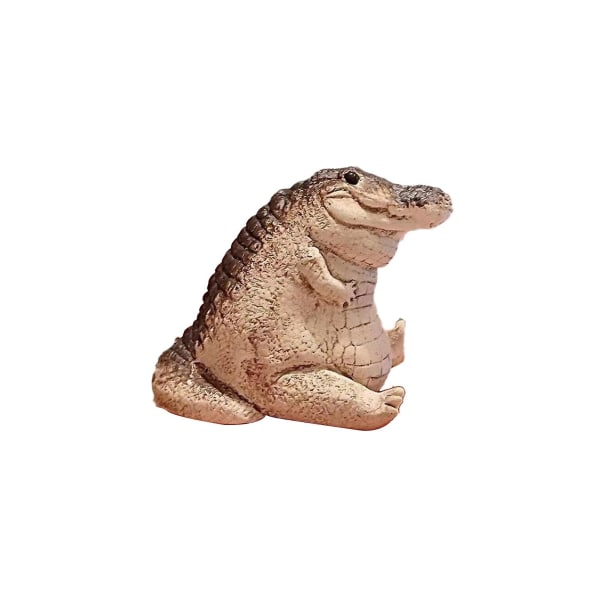 Pieni krokotiilipatsas Ornamentti Lemmikki söpö käsintehty hartsihahmo Pieni krokotiilipuutarha Kodin ruokapöydän sisustus