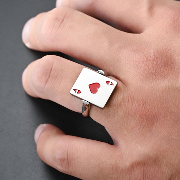 Fidgetringar för Kvinnor & Män Vändbara Spader Ess Spelkortsringar Deep Sapphire