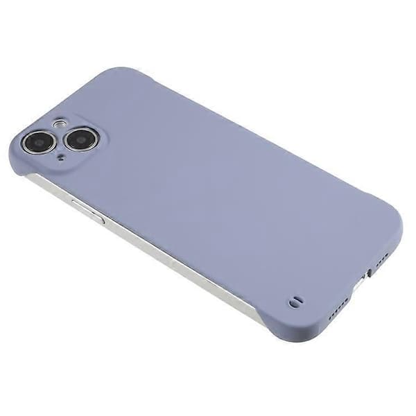 Kompatibel med iPhone 15 Plus etui rammeløst hud-touch hårdt PC telefoncover Grey