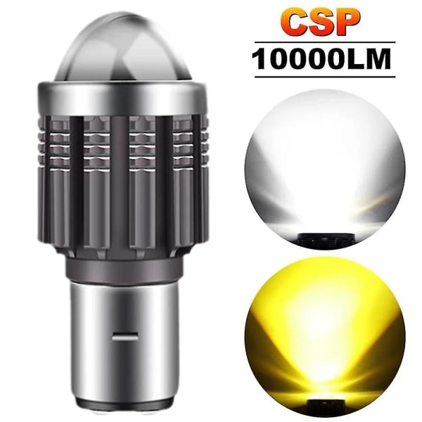 Ba20d H6 S2 S1 Led Motorcykel Forlygte Spot Lyspære Hi/lo Motorcykel-he Yellow white