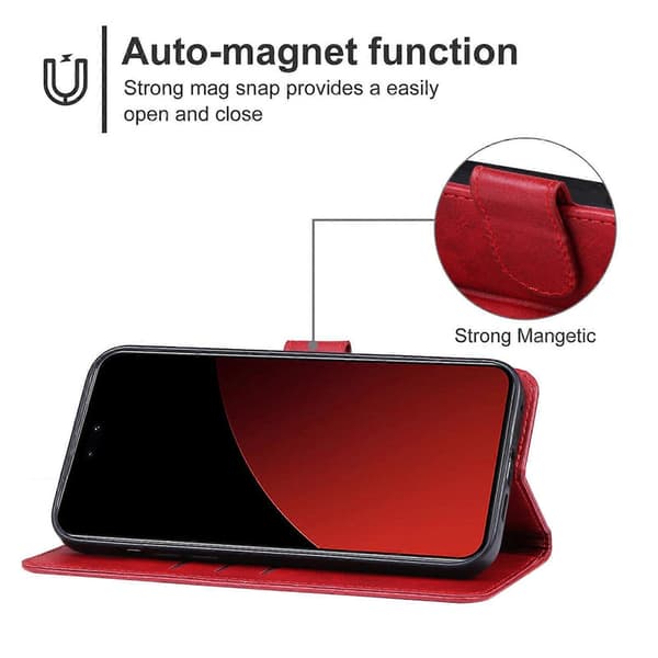 Läderfodral för Xiaomi Civi 4 Pro Red