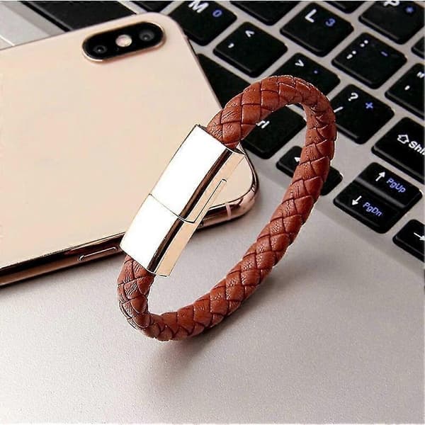 Armbånd USB-ladekabel Data Ladekabel Til Iphone Plus X Xr Xs Max Til Samsung Huawei Xiaomi Usb C Micro Kabel Khaki for micro USB