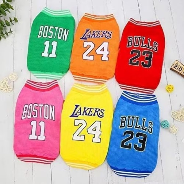 Hundetøj Basketball Mesh Åndbar T-Shirt,Kæledyrstøj Hvalpe Sportstøj Forår/Sommer Mode Hundeskjorte. Red XX-Large