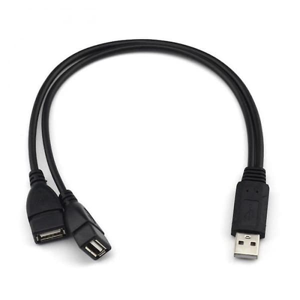 USB 2.0 A-hane till 2 Dubbla USB-hon Datahub Ström Adapter Y-delare Kabel