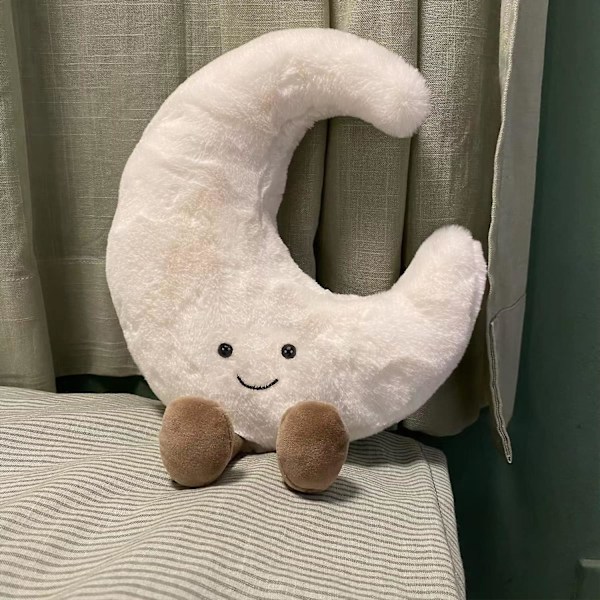 Amuseable Sun Moon -pehmolelu Täytetty eläin Plushie-nukke Leikkihuoneen koriste Lahja lapsille (kuu + aurinko)