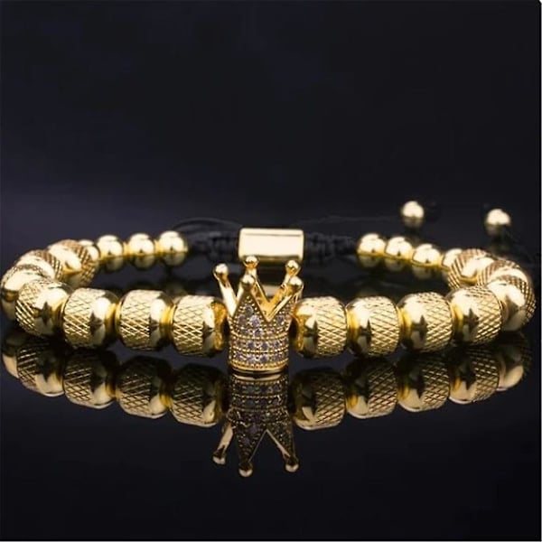 Till min man, räta upp din krona, kunglig berlockarmband, smycken för män, presenter Gold