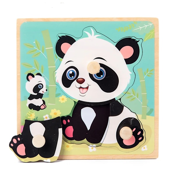 Baby Wooden Puzzles Animal Themed for Boys and Girls 3D Educational Toys with Hand-eye Coordination Board WT481