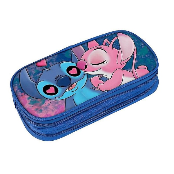 Kawaii Lilo & Stitch Dobbeltlags blyantveske Studenter Barnepapirveske Stor kapasitet Myntveske Barnegaver style 7