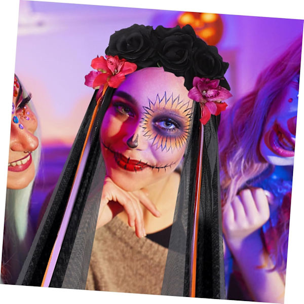 Halloween Hodeplagg Halloween Slør Rød Hodebånd Halloween Hårbånd Halloween Hodebånd Dødedag Hodeplagg Sjal Hodebånd