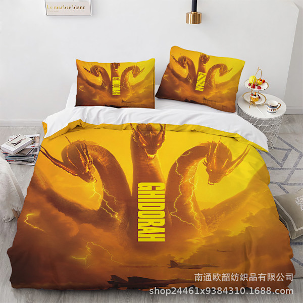 25 nya Godzilla sängkläder fyrdelat set hemtextil slipat tredelat set 135x200cm