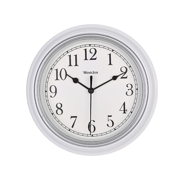 Silent Wall Clock Køkken 9 Tommer Retro Ikke-tikkende dekorativt soveværelse kontor vægur White