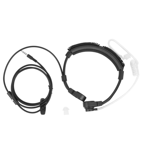 3,5 mm plugg Taktisk halsmikrofon Øretelefon Covert Justerbart Covert Tube Headset med hals Mi Black