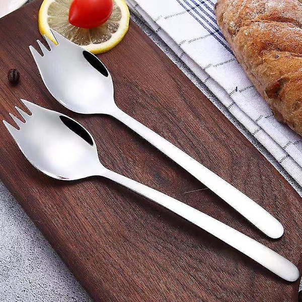 4-pakning 1,6 tommers bred rustfritt stål Spork