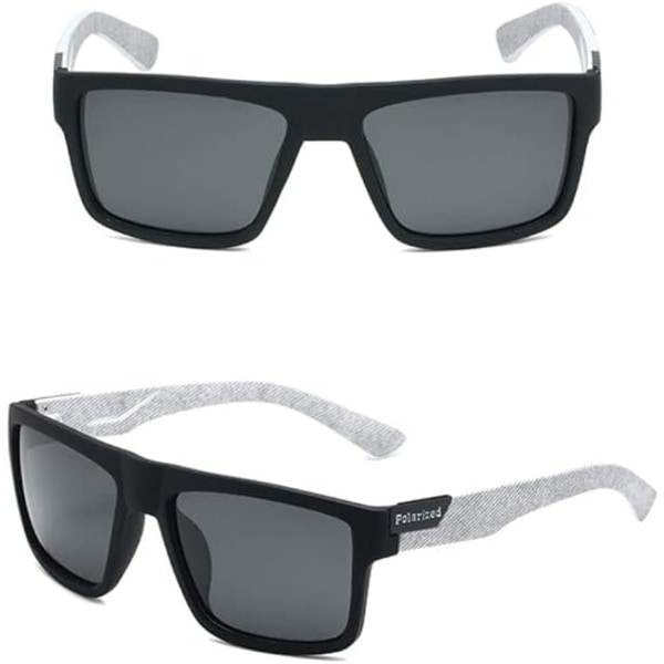 Herr Mode Nya Polariserade Solglasögon Utomhus Skuggning Fyrkantiga Retro Glasögon Passar Alla White/Grey