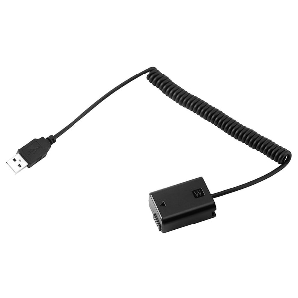 USB laddningskabel Np-fw50 Dummy Batterifjäderkabel för A7 A7r A7s A7m A7ii A7s2 A7m2 A7r2 A6500 A Black
