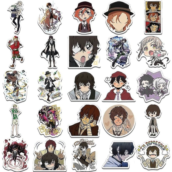 2024 Japanske Anime Bungo Stray Dogs Klistremerker, 50 stk Tegneserieklistremerker Til Biler Datamaskin Skrapbok Gitar Bagasje Skateboard Til Tegneseriefansen (Bungo Stray