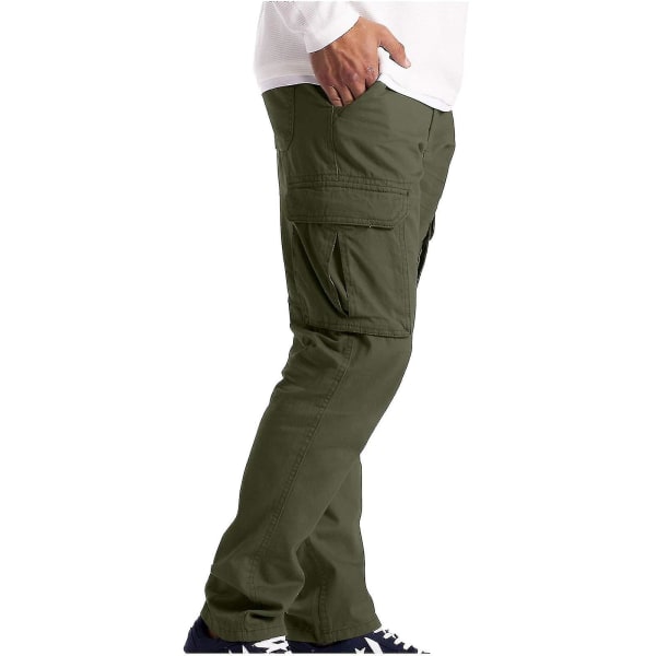 Herre Cargo Bukser Arbeidsklær Combat Safety Cargo 6 Pocket Full Pants Army Green M