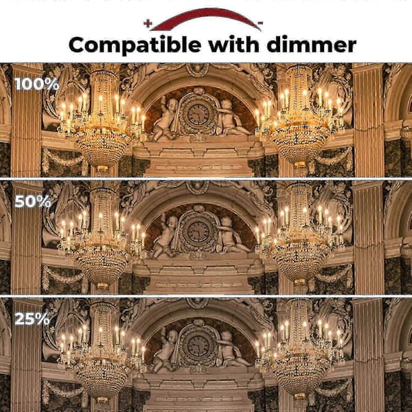 10 stk E14 C35 dimbar halogenpære 42W 2700K varmhvit stearinlys