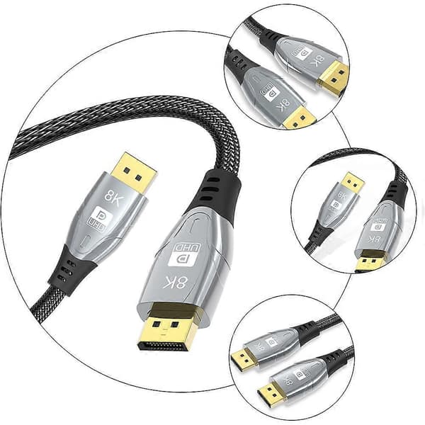 Display Port-kabel 2m 1.4 Version Display Port Förlängningskabel Sladd Tillbehör