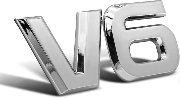 V6 Krom Metal Emblem med 3D-Logo til Bil