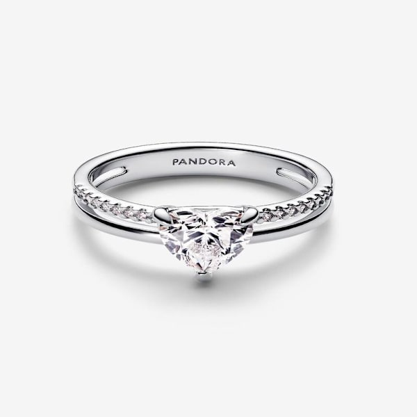 Pandora - Dobbeltradet hjertering - Sterling sølv Circumference: 52mm
