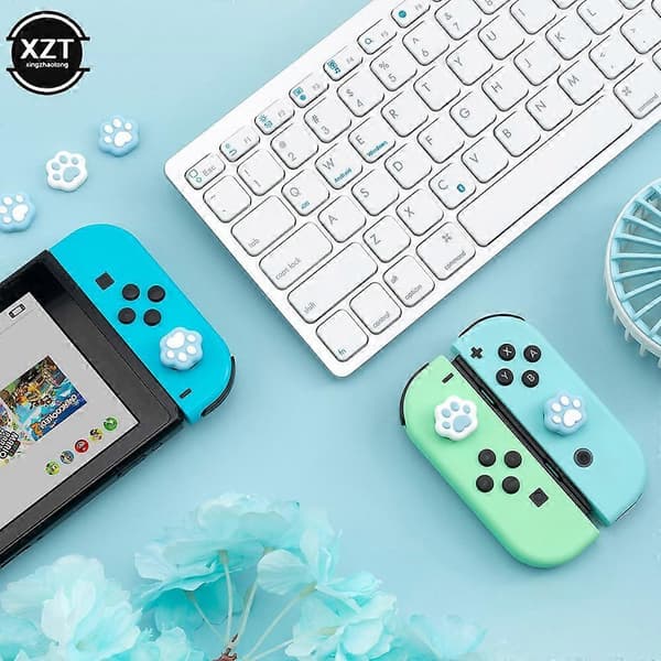 Formad kattklo tumgrepp keps silikon mjukt skyddsfodral kontroller tumstickfodral för Nintendo Switch Oled NS Lite 5