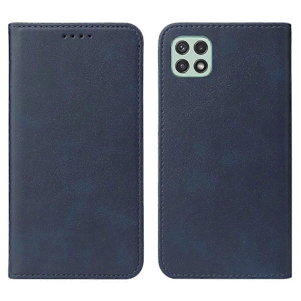 Magnetiskt läderfodral för Samsung Galaxy A22e Blue