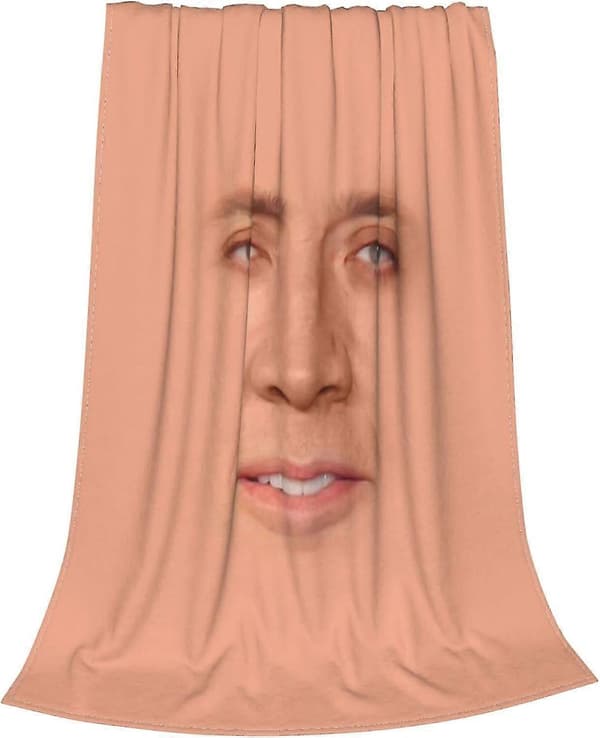 Komfortabel Ultra-myk Mikrofleece-teppe, Nicolas Cage Fleece-tepper for Sofaseng Reise ABD1787 80x60in 200x150cm