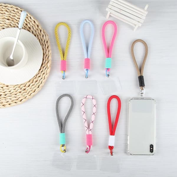 Silikone Nylon Reb Kort Lanyard Black White