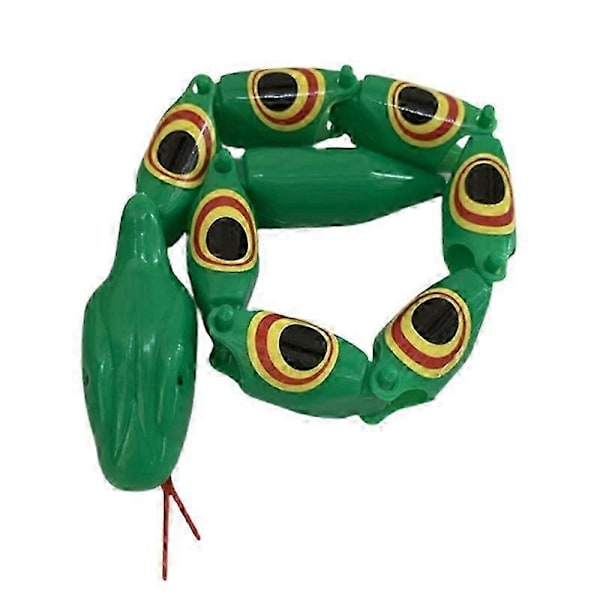 Vriden Ledad Orm Nostalgisk Lättviktig Plast Rolig Ledad Orm Skämtleksak för Nöje Green