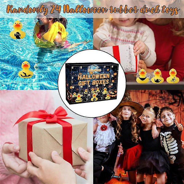Gummiand Adventkalender 2024 Halloween Nedtælling Til Børn 24 Dage Blind Box Ænder Legetøj Gave