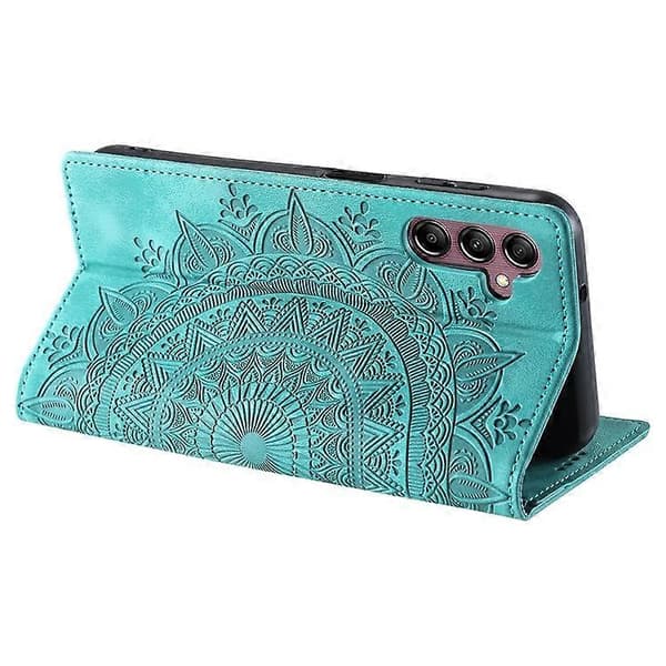 Kompatibel med Samsung Galaxy A55 5G Läderfodral Mandala Blomma Plånboksfodral LightGreen