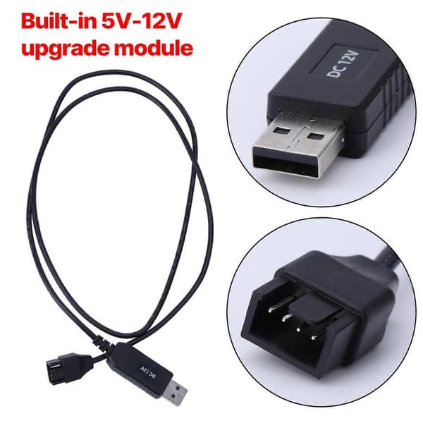 USB-blæserkabel USB 5V til 12V blæserkabel USB til 4-pin konverteringsledning til PC-kølesystem USB A han/lille 4-pin 50CM