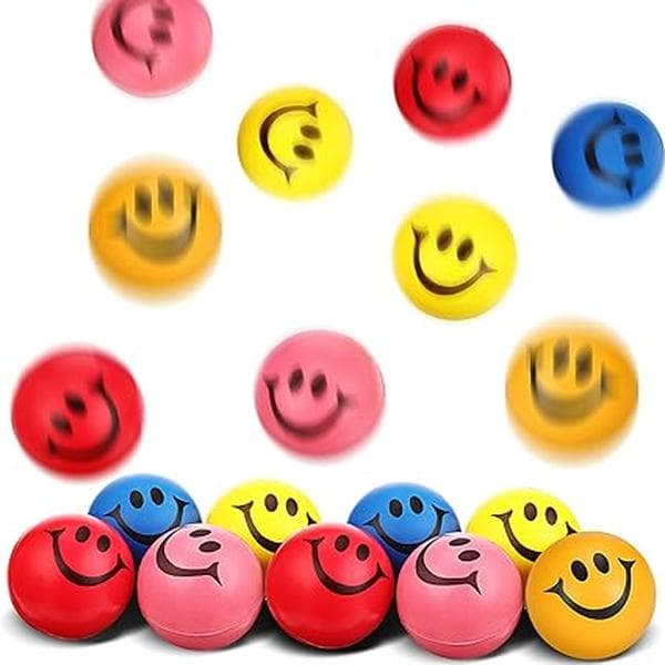 4 sjove smile-ansigts stressbolde du stressbolde smile face