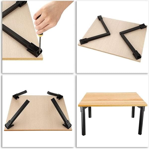 4 Stykker Sammenleggbare Bordben 30cm Moderne Svarte Sammenleggbare Møbelben for Seng Sofa Skap