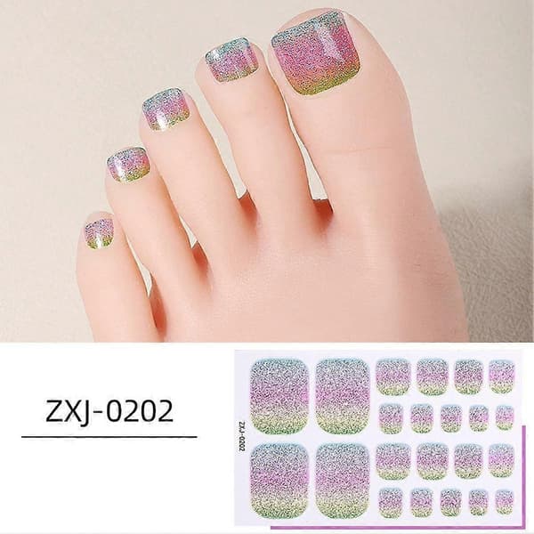 Regnbuegradient tåneglklistremerker selvklebende vannavstøtende glitrende style 5