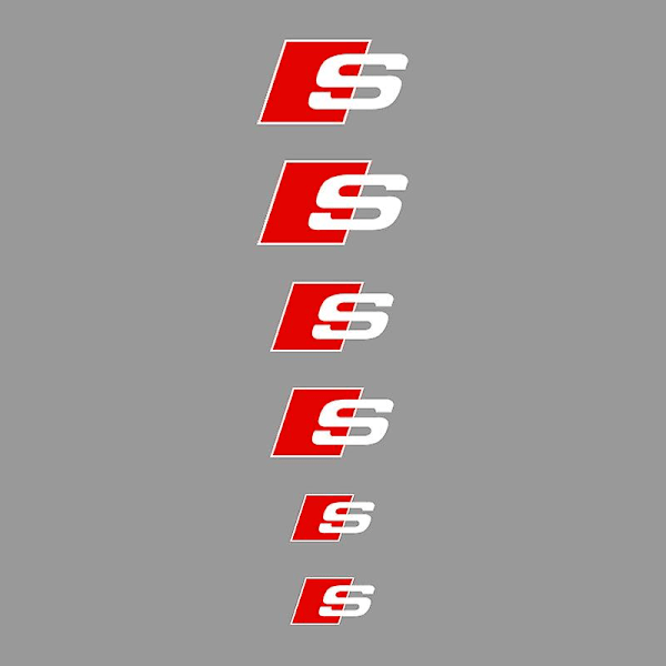 6 stk/sett Car Styling Bremsecaliper Deksel Dekorative Dekaler Klistremerke For A3 A4 A5 A6 Q3 Q5 Q7 Rs3 Rs4 Rs5 Rs6 Rs7 Sport For S White