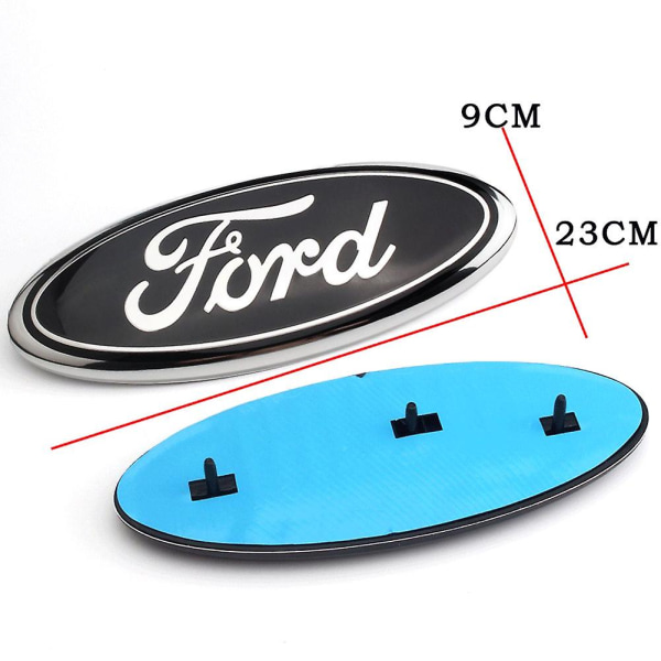 Metallemblem för Ford F150 F250 Aluminium Oval Dekal Främre Grill Baklucka Badge