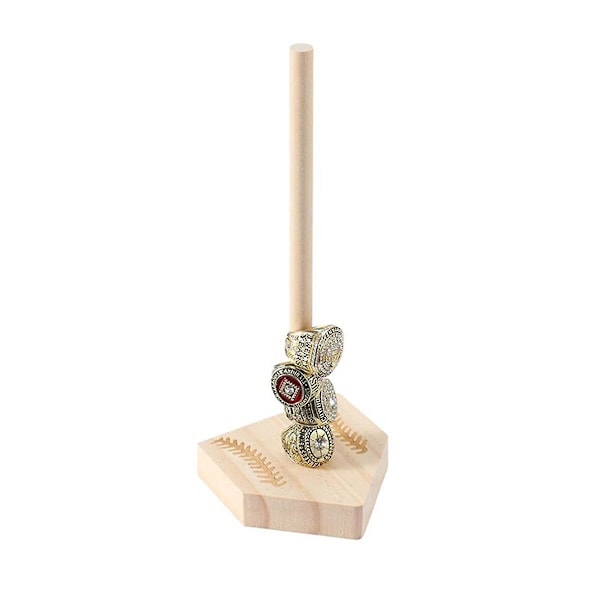 Træholder til mesterskabsringe - Baseball Softball Ring Display Holder til Man Cave Decor, gaver til boldelskere
