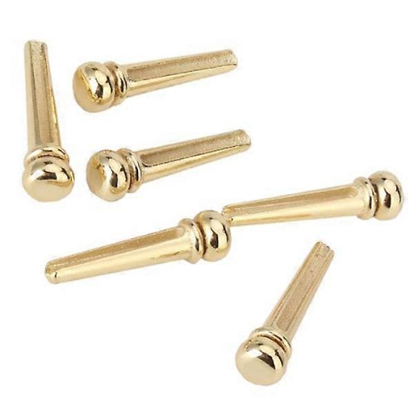 6st Guld Vacker Mässing Gitarr Stall End Pin Set