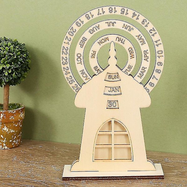 Træ Julekalender Pariserhjul Form Skrivebords Ornament Drejeskive Bedste Julegaver Til Teenagere Voksne Kvinder Natal