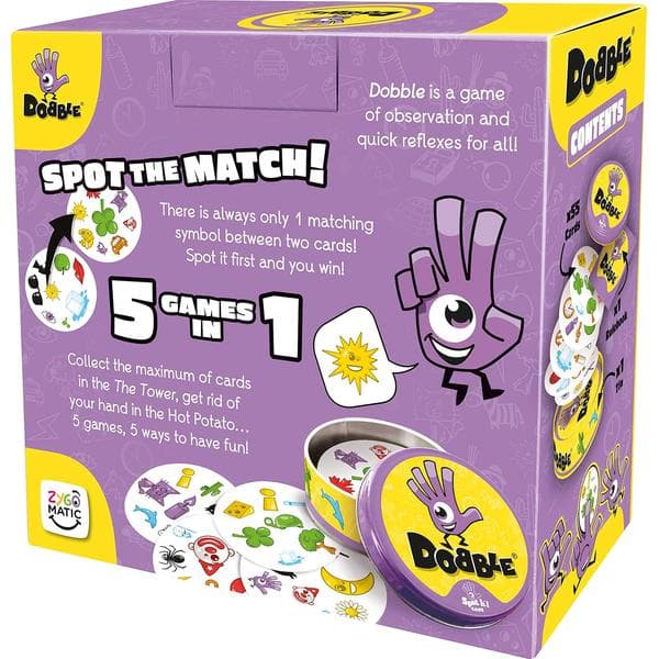Dobble | Kortspel | Ålder 6+ | 2-8 Spelare | 15 Minuters Speltid