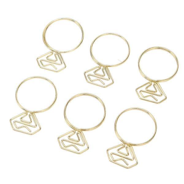 80 stk. ringformede clips, rustfri, kompatible med multifunktion, med klar æske, kompatible med kontor, skole, guld, solid Solid Normal