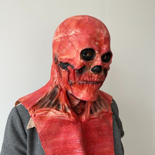 Halloween Läskig Dubbellagers Läder Rörlig Mask 1 Styck