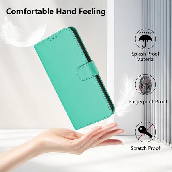 Skinnkänsla Läder Telefonfodral För iPhone 15 Plus Green