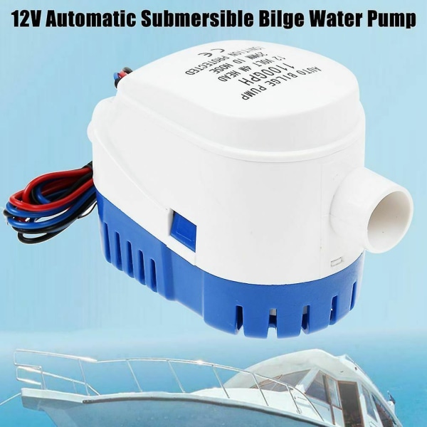 12v 1100gph marinebåt automatisk lensevannspumpe Rv automatisk nedsenkbar pumpe White  blue