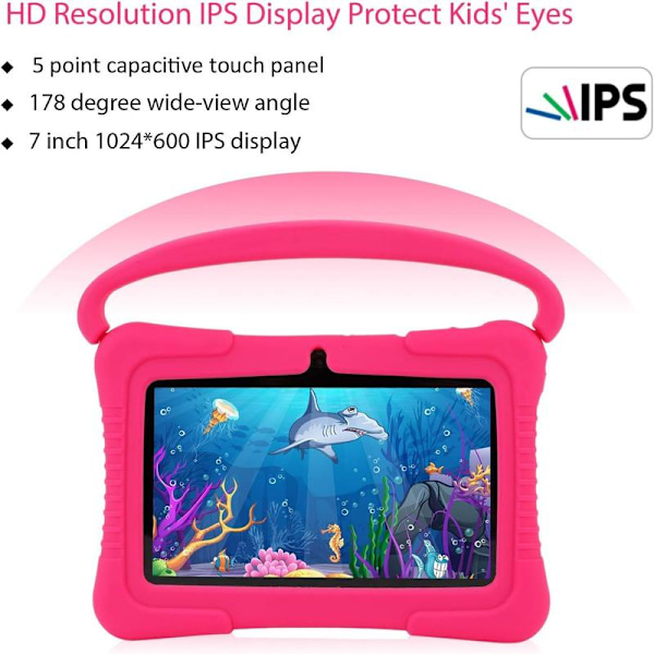 Barnplatta, 7-tums Android-surfplatta, skyddande skärm