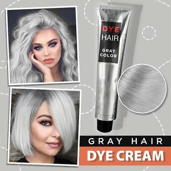 3 STK Grå Hårfarvecreme Unisex Røgfyldt Punk Stil Lysegrå Sølv Permanent Cremer 3 st